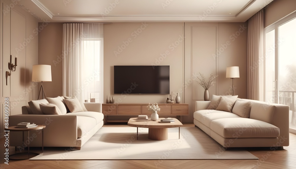 Photo interior modern design room 3D illustration Photo interior modern design room 3D illustration