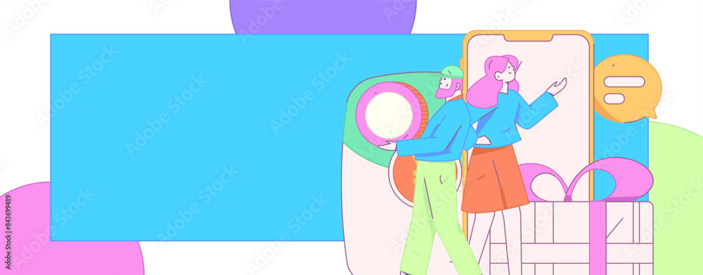 Use red envelopes to attract new customers and promote activity. Flat vector character concept illustration
Use red envelopes to attract new customers and promote activity. Flat vector character concept illustration