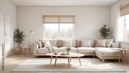 Photo interior modern design room 3D illustration