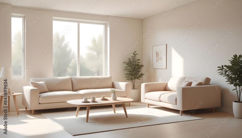 Photo interior modern design room 3D illustration Photo interior modern design room 3D illustration