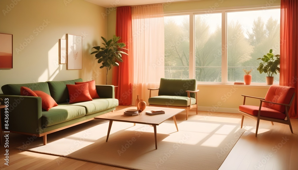 Fototapeta premium Photo interior modern design room 3D illustration