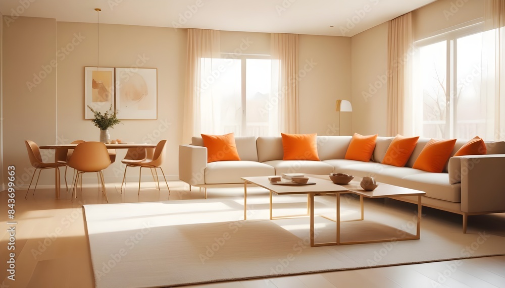 Fototapeta premium Photo interior modern design room 3D illustration