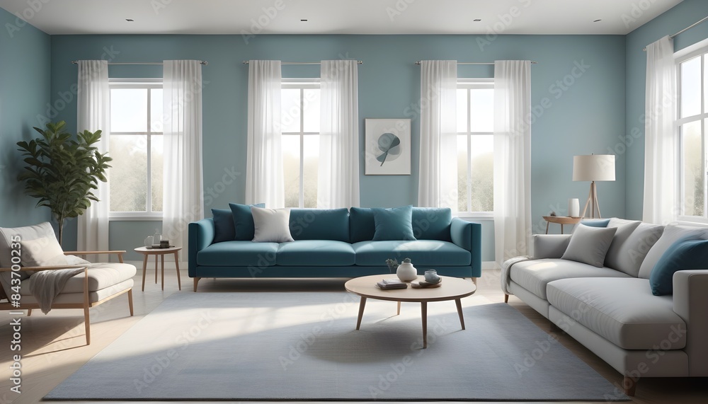 Fototapeta premium Photo interior modern design room 3D illustration