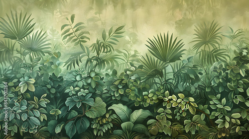 lush green foliage border evokes timeless elegance and natureinspired beauty. generative ai photo