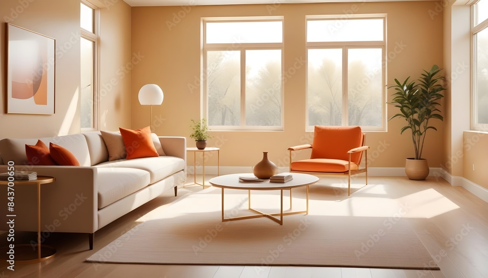 Photo interior modern design room 3D illustration Photo interior modern design room 3D illustration