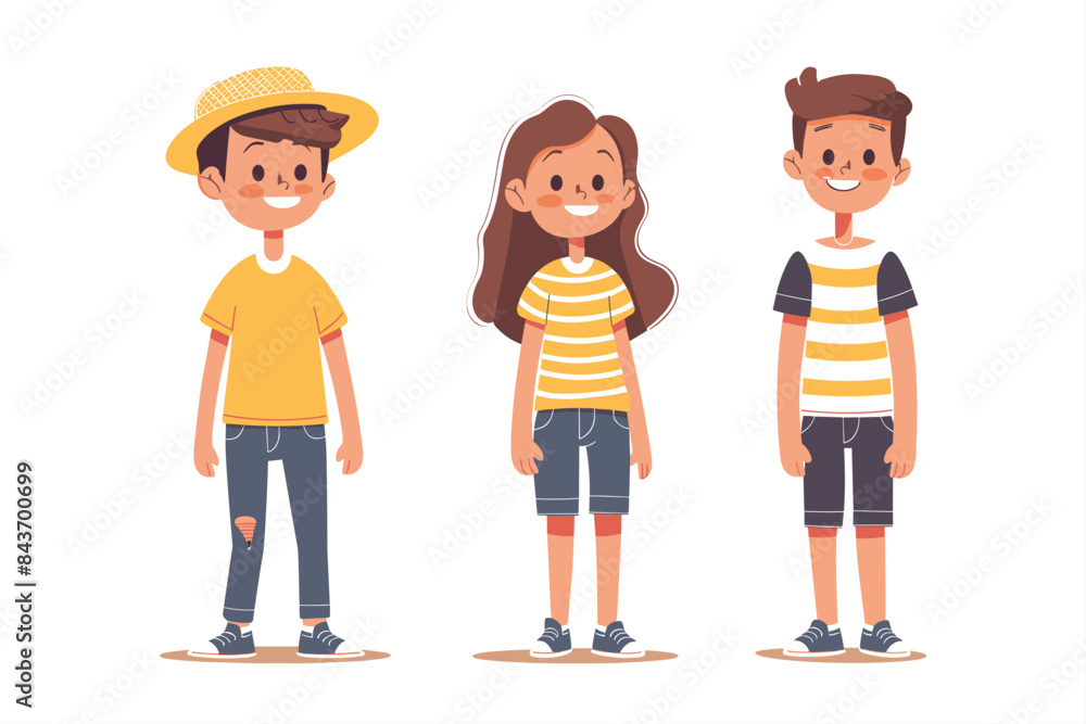 Boys and girls set. girls and boys Characters set isolated on a white background. Cute Children Characters. Boys and girls set. girls and boys Characters set isolated on a white background. Cute Children Characters.