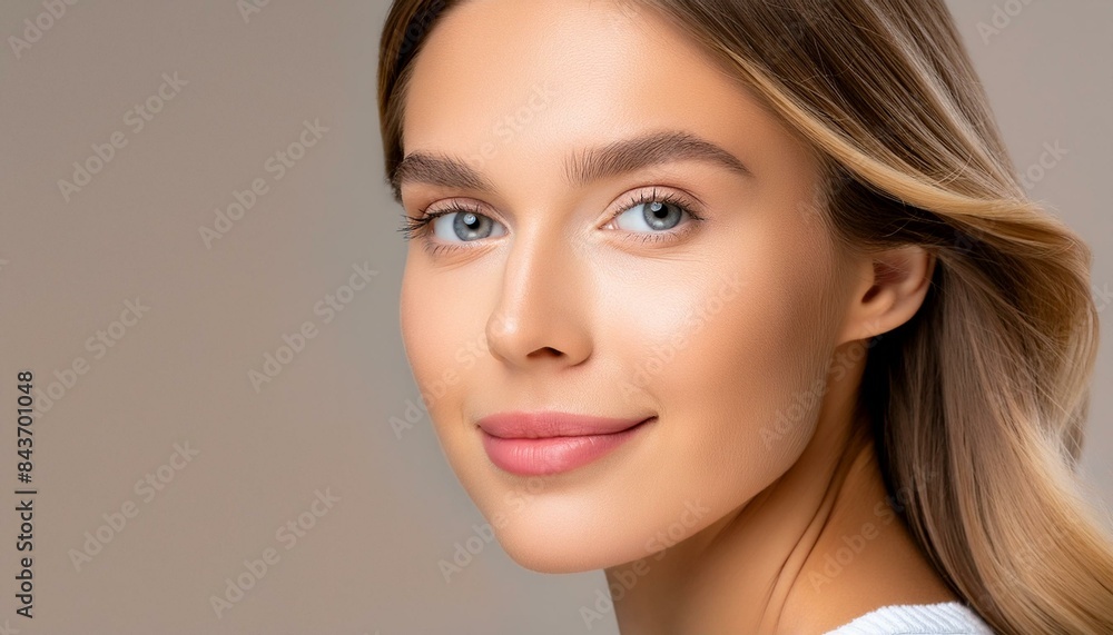 Beautiful 25-year-old girl, with a natural, on an isolated smooth background Beautiful 25-year-old girl, with a natural, on an isolated smooth background