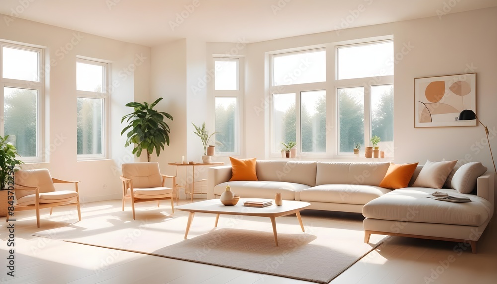 Photo interior modern design room 3D illustration Photo interior modern design room 3D illustration