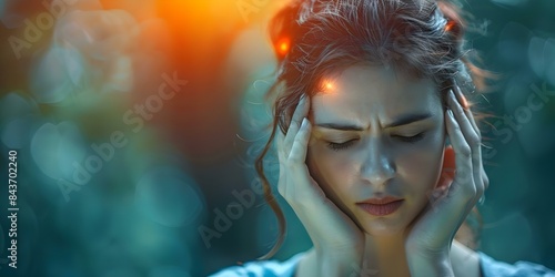 Effective treatment for migraine headaches through lifestyle adjustments for improved health. Concept Migraine Management, Lifestyle Adjustments, Health Improvements, Pain Relief, Holistic Treatment