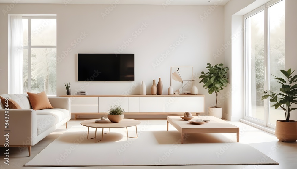 Photo interior modern design room 3D illustration Photo interior modern design room 3D illustration