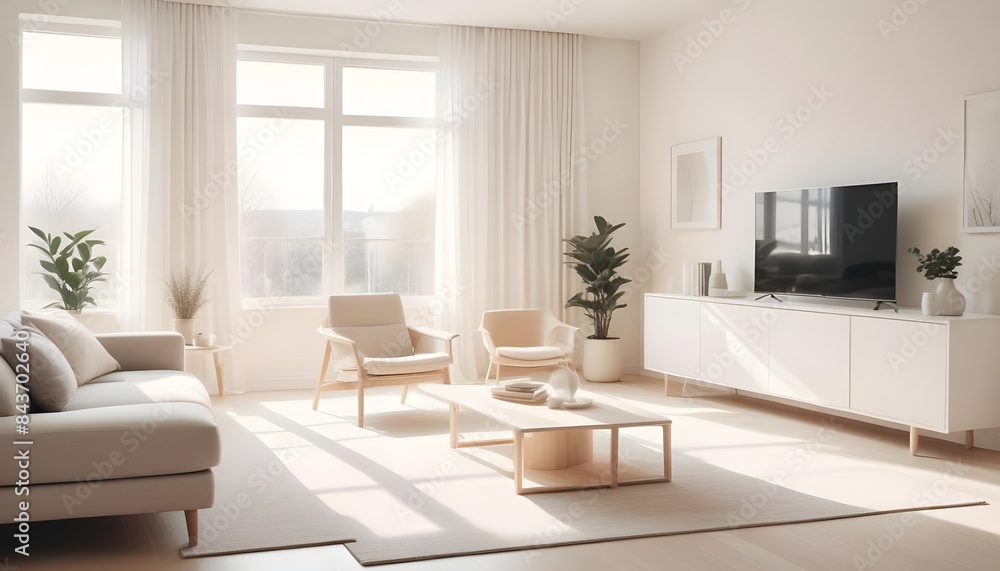 Photo interior modern design room 3D illustration Photo interior modern design room 3D illustration