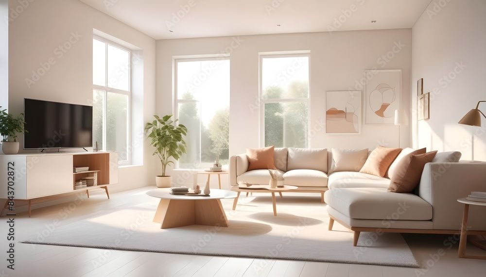 Photo interior modern design room 3D illustration Photo interior modern design room 3D illustration