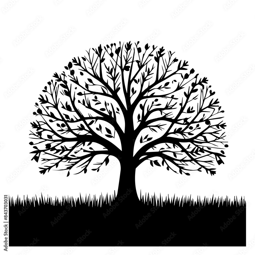Obraz premium Black Tree Clipart Silhouette Vector