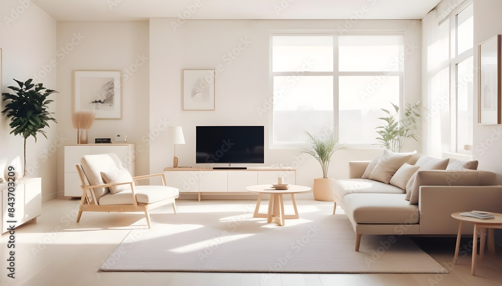 Fototapeta premium Photo interior modern design room 3D illustration