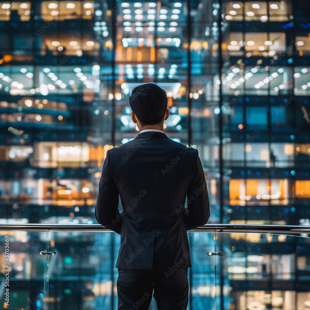 back of businessman in suit with business office glass modern buildings background for economic market stock investment, financial freedom portfolio or company profit and strategy growth IPO banner back of businessman in suit with business office glass modern buildings background for economic market stock investment, financial freedom portfolio or company profit and strategy growth IPO banner