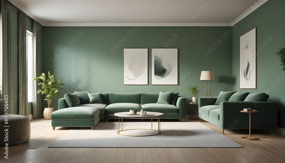 Photo interior modern design room 3D illustration Photo interior modern design room 3D illustration