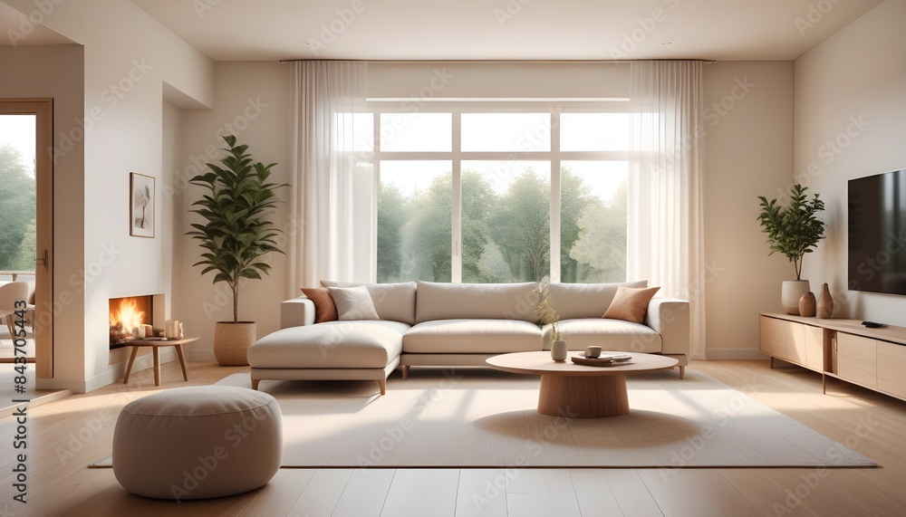Photo interior modern design room 3D illustration Photo interior modern design room 3D illustration