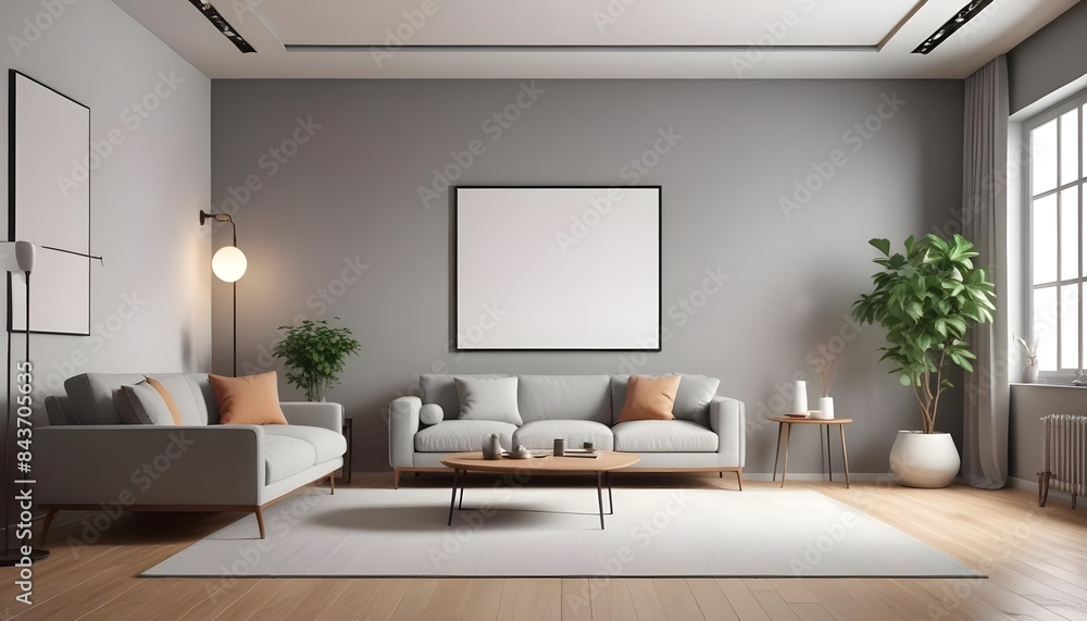 Photo interior modern design room 3D illustration Photo interior modern design room 3D illustration