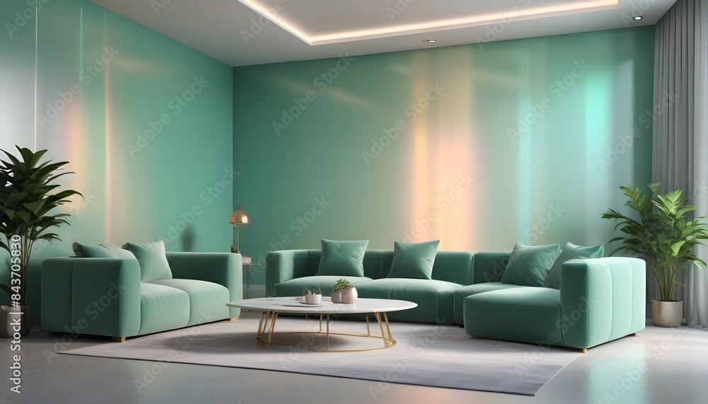 Photo interior modern design room 3D illustration Photo interior modern design room 3D illustration