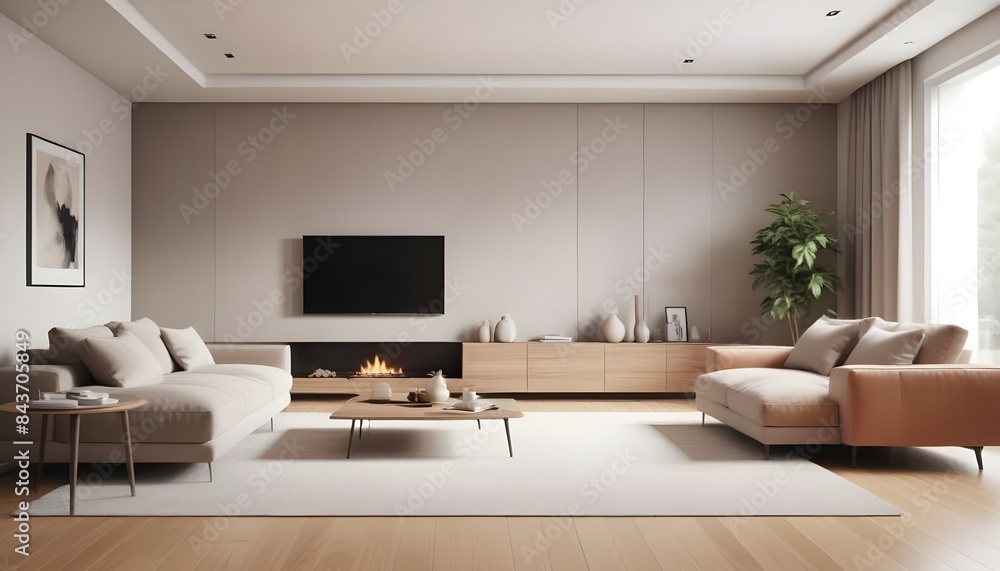 Photo interior modern design room 3D illustration Photo interior modern design room 3D illustration