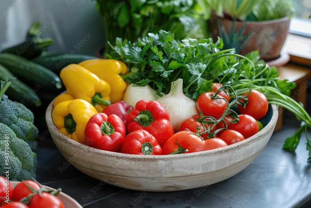 Raw vegetables in a bowl, perfect for a healthy eating concept Raw vegetables in a bowl, perfect for a healthy eating concept