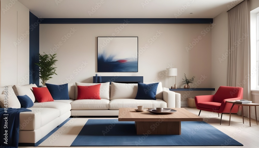 Obraz premium Photo interior modern design room 3D illustration