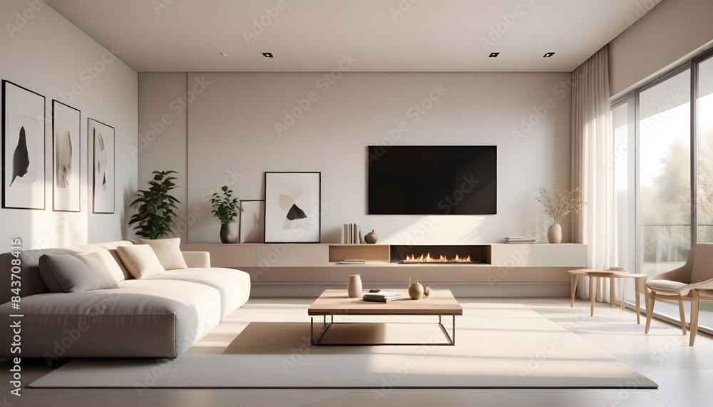 Fototapeta premium Photo interior modern design room 3D illustration