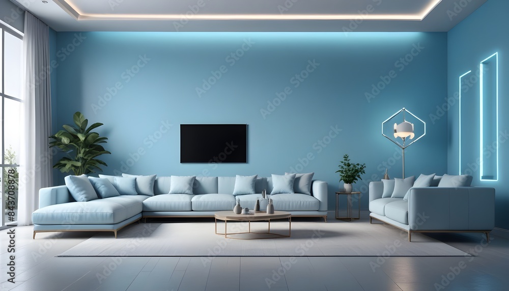 Fototapeta premium Photo interior modern design room 3D illustration