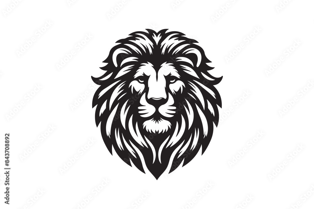 Lion head silhouette vector art illustration Lion head silhouette vector art illustration