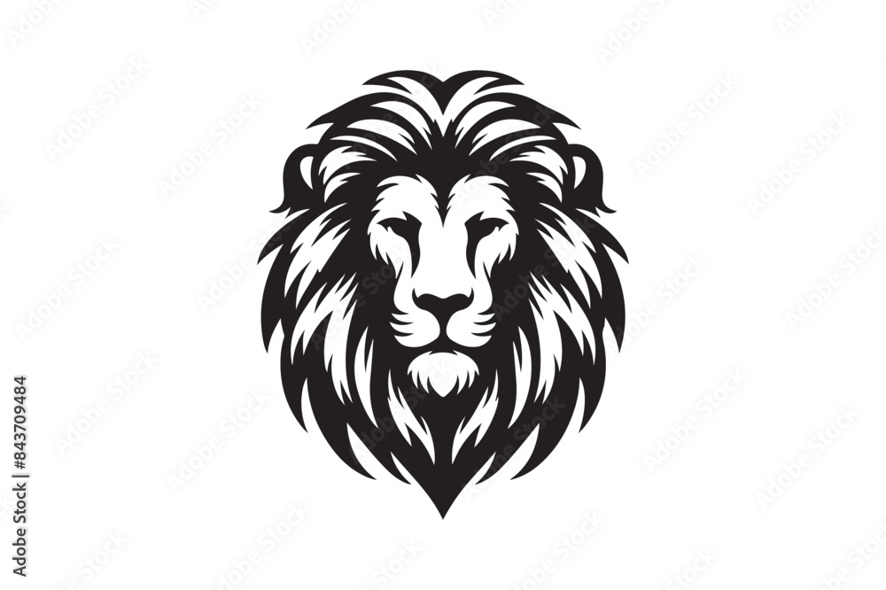 Lion head silhouette vector art illustration Lion head silhouette vector art illustration