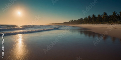 Sunset over a Tranquil Beach © Vicor