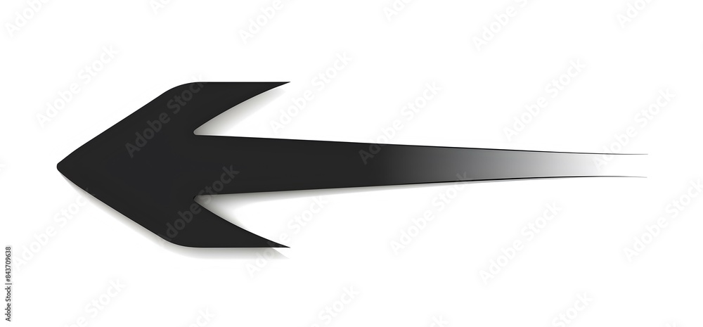  Arrow black curved left 2D and modern design
