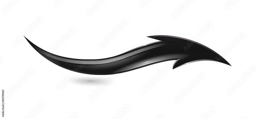 Arrow black curved angled 2D and clean design Arrow black curved angled 2D and clean design