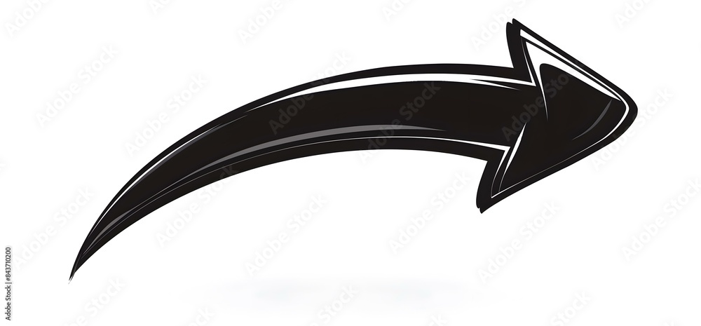 Arrow black curved up clean and 2D design Arrow black curved up clean and 2D design
