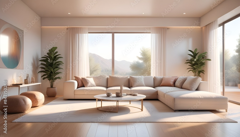 Photo interior modern design room 3D illustration Photo interior modern design room 3D illustration