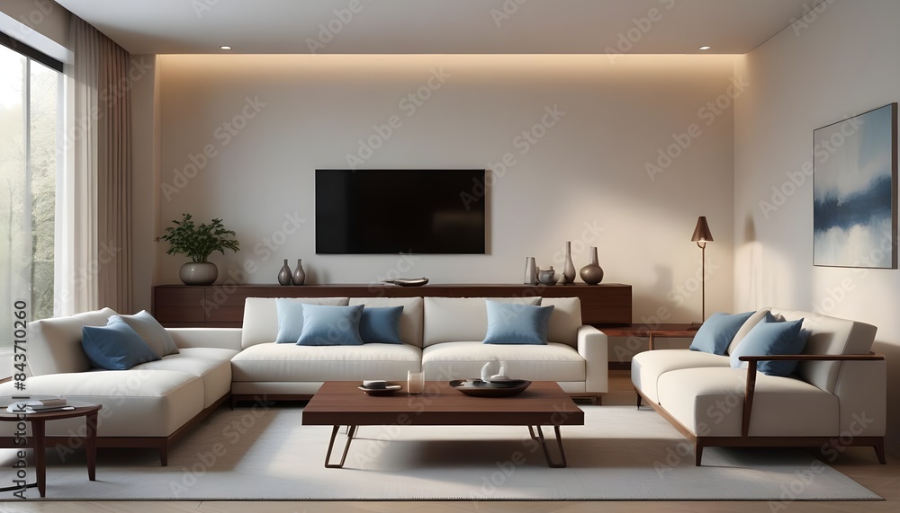 Fototapeta premium Photo interior modern design room 3D illustration