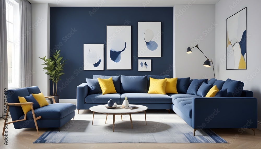 Photo interior modern design room 3D illustration Photo interior modern design room 3D illustration