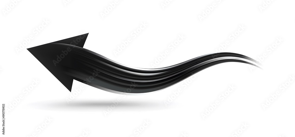 Arrow black curved left high resolution and sleek design Arrow black curved left high resolution and sleek design