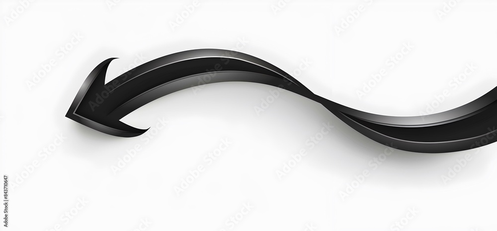 Arrow black curved looped 2D and minimalistic image Stock Illustration ...