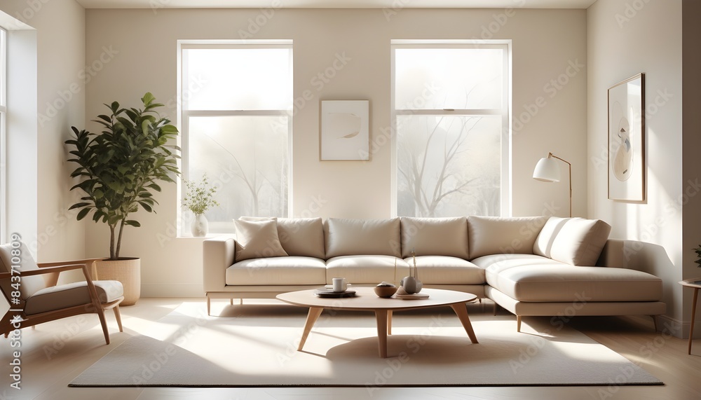 Photo interior modern design room 3D illustration Photo interior modern design room 3D illustration