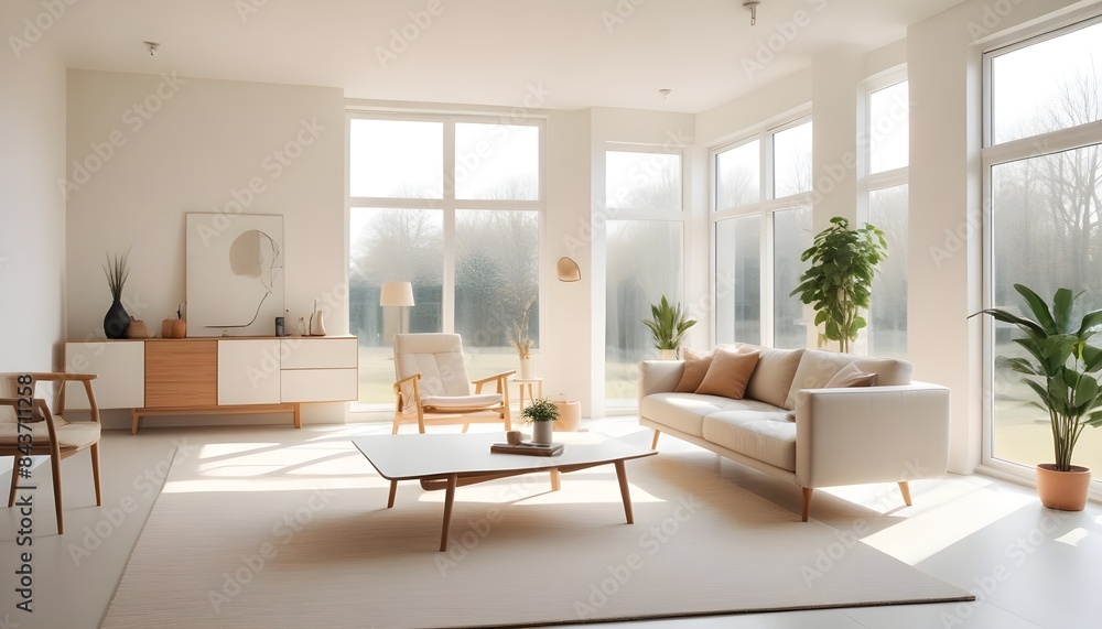 Photo interior modern design room 3D illustration Photo interior modern design room 3D illustration