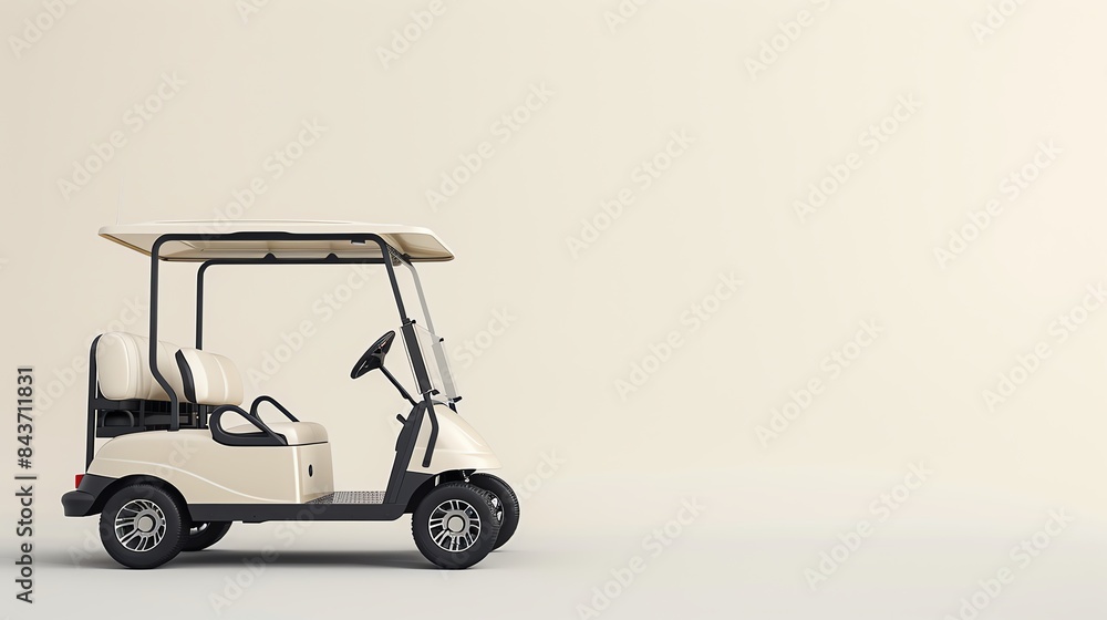 Fototapeta premium Envision a scene where a golf cart is isolated on a white background, symbolizing seamless navigation on the fairways