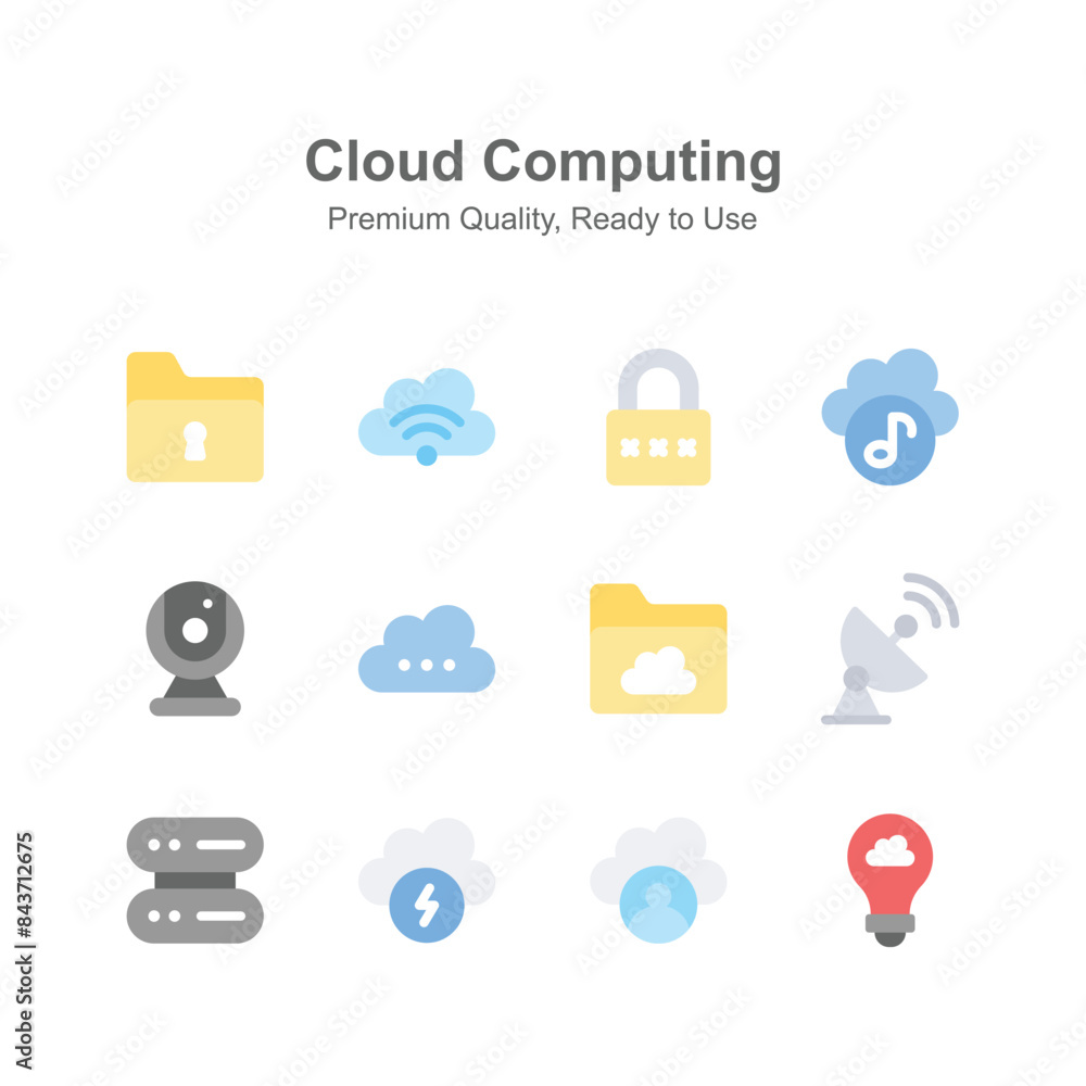 Pack of cloud computing icons, ready to use vectors Pack of cloud computing icons, ready to use vectors