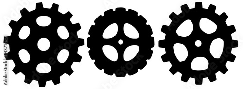 Gears and wheels vector transparent background PNG clipart