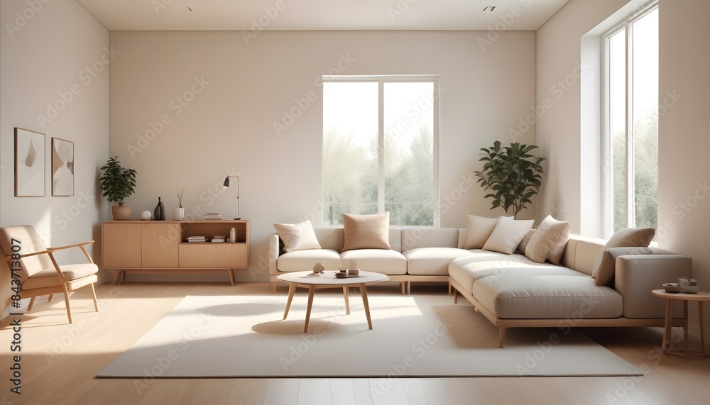 Photo interior modern design room 3D illustration Photo interior modern design room 3D illustration