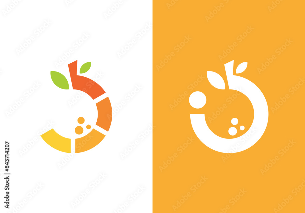 orange fruit with logo. simple modern orange tech digital symbol design orange fruit with logo. simple modern orange tech digital symbol design