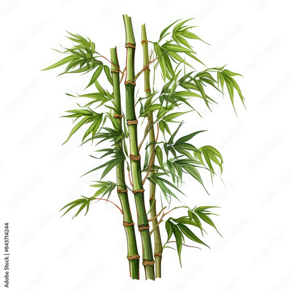 Fototapeta premium Majestic Vector of Tall Trees Against White