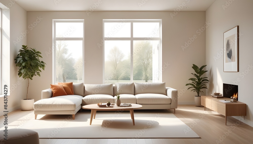 Photo interior modern design room 3D illustration Photo interior modern design room 3D illustration