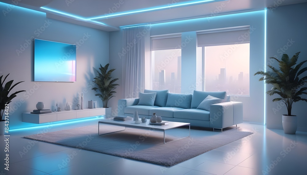 Photo interior modern design room 3D illustration Photo interior modern design room 3D illustration