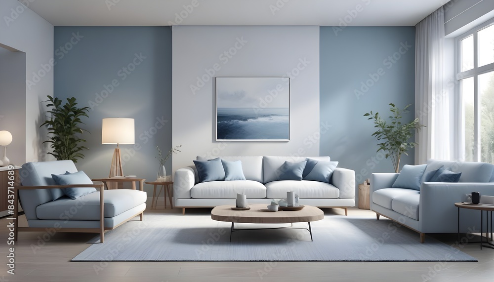 Fototapeta premium Photo interior modern design room 3D illustration